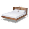 Baxton Studio Rina Walnut Finished and Rattan Queen Size Platform Bed with Headboard 159-9814-9815